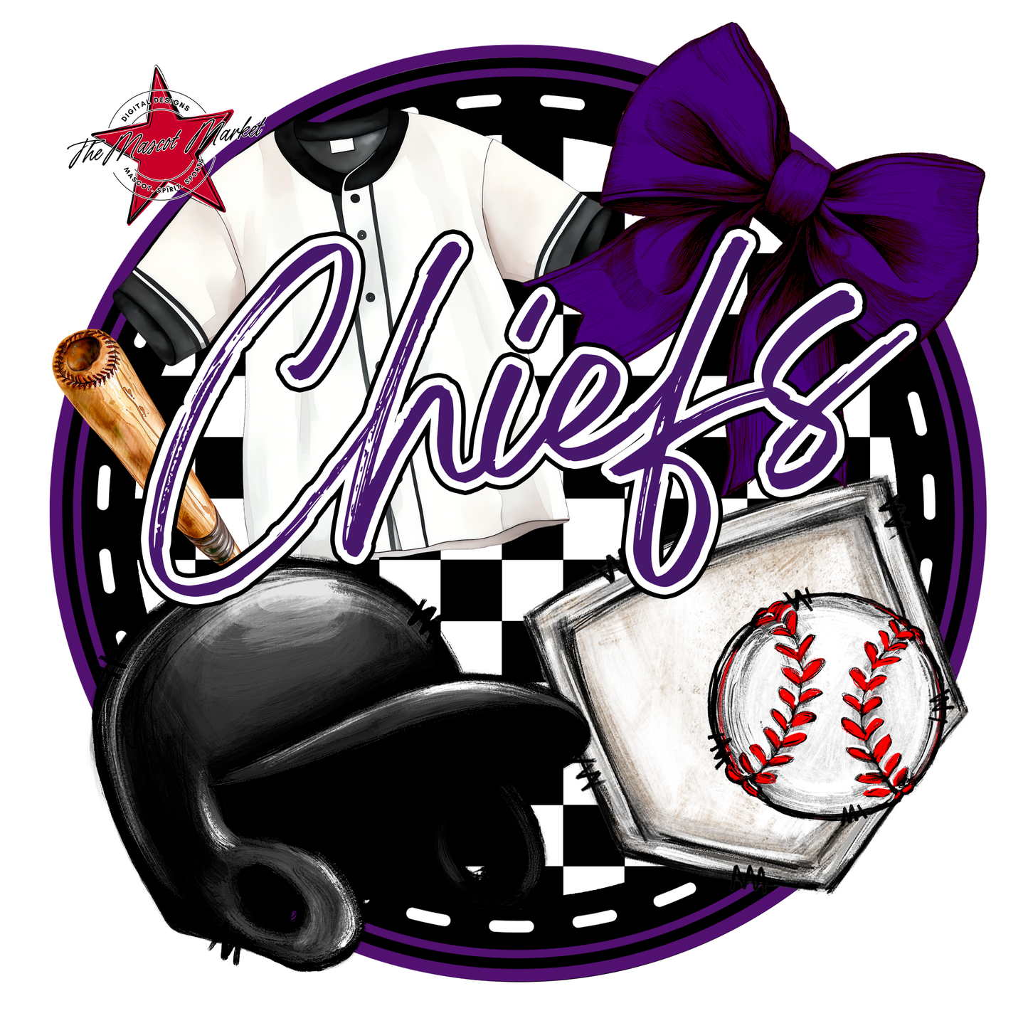 Chiefs Circle Baseball Design-Purple