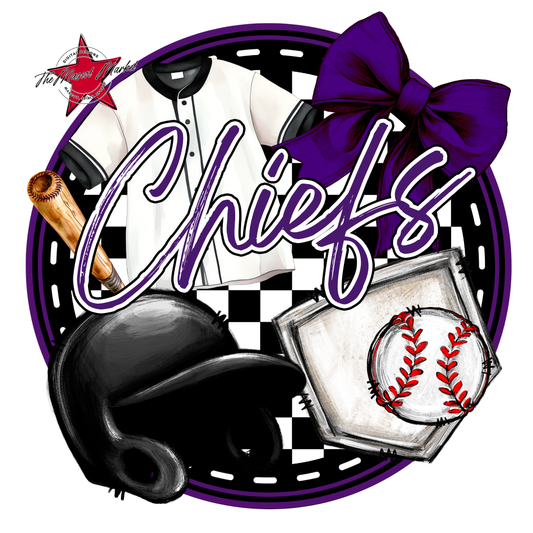 Chiefs Circle Baseball Design-Purple