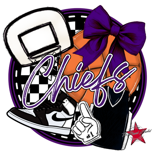 Chiefs Circle Basketball Design-Purple