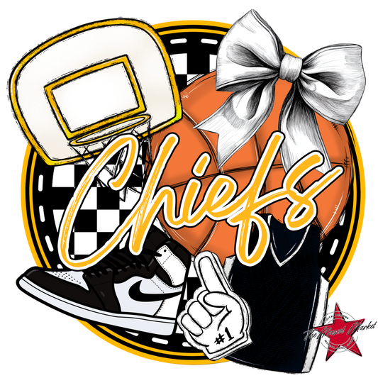 Chiefs Circle Basketball Design-Yellow