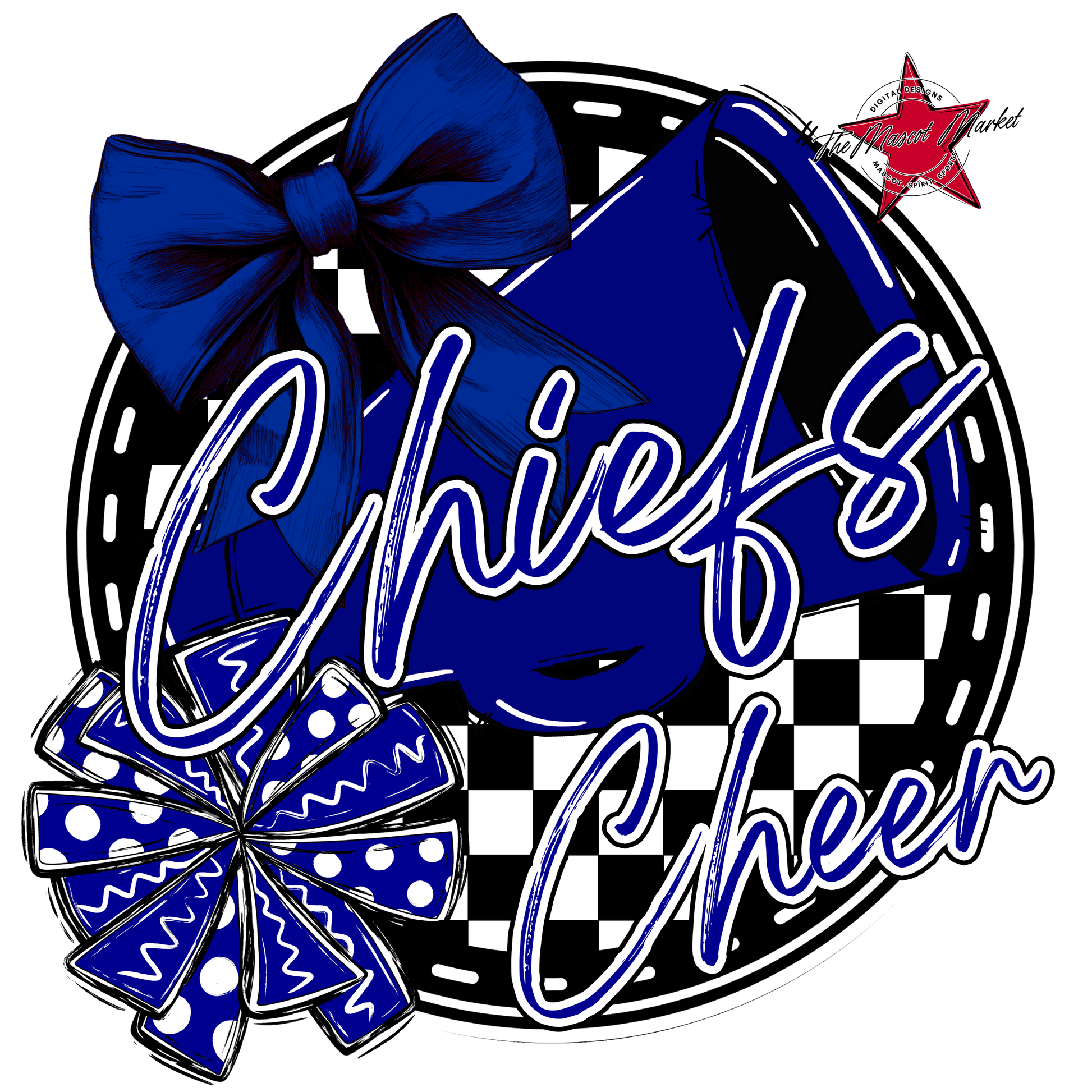 Chiefs Circle Cheer Design-Blue