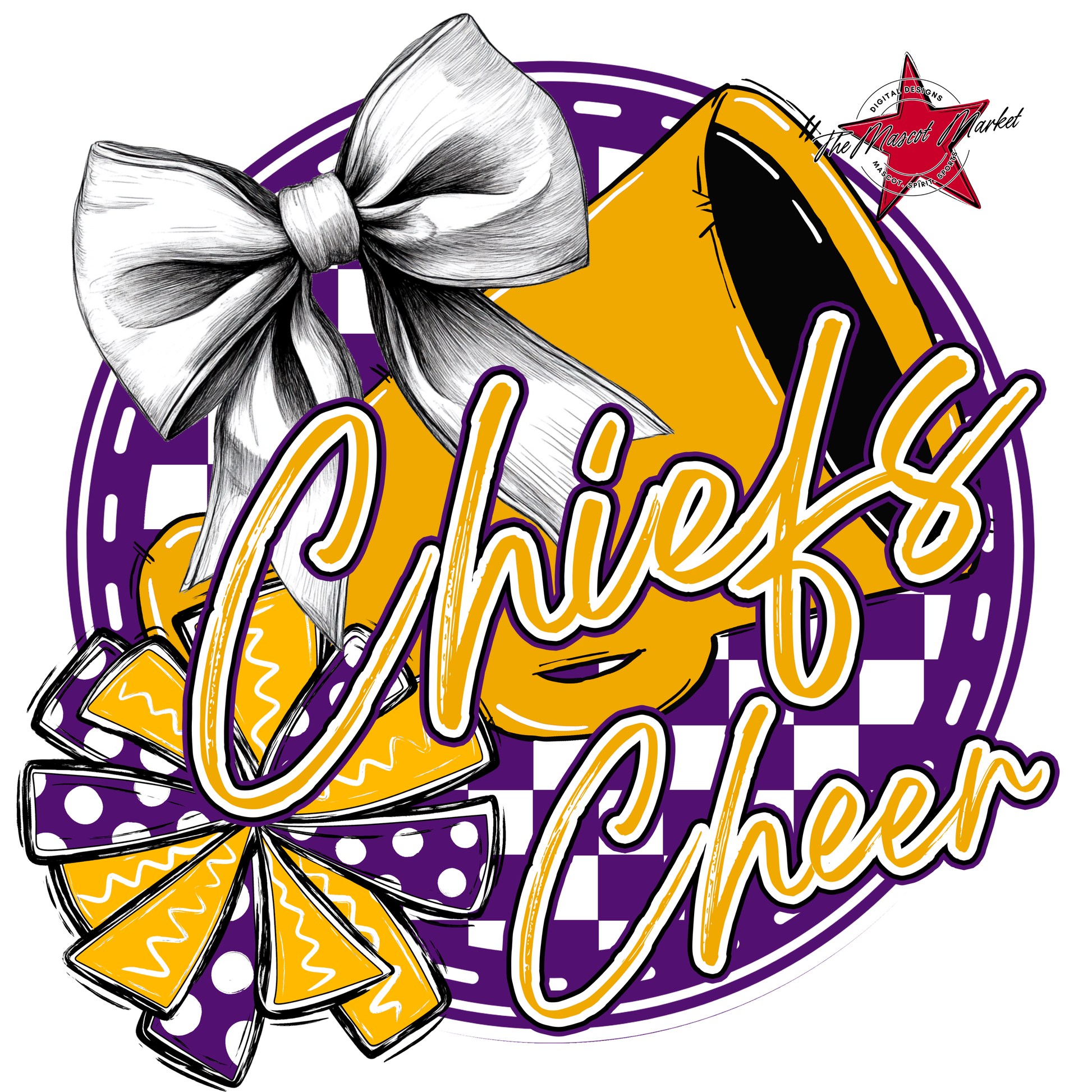 Chiefs Circle Cheer Design-Purple-Yellow