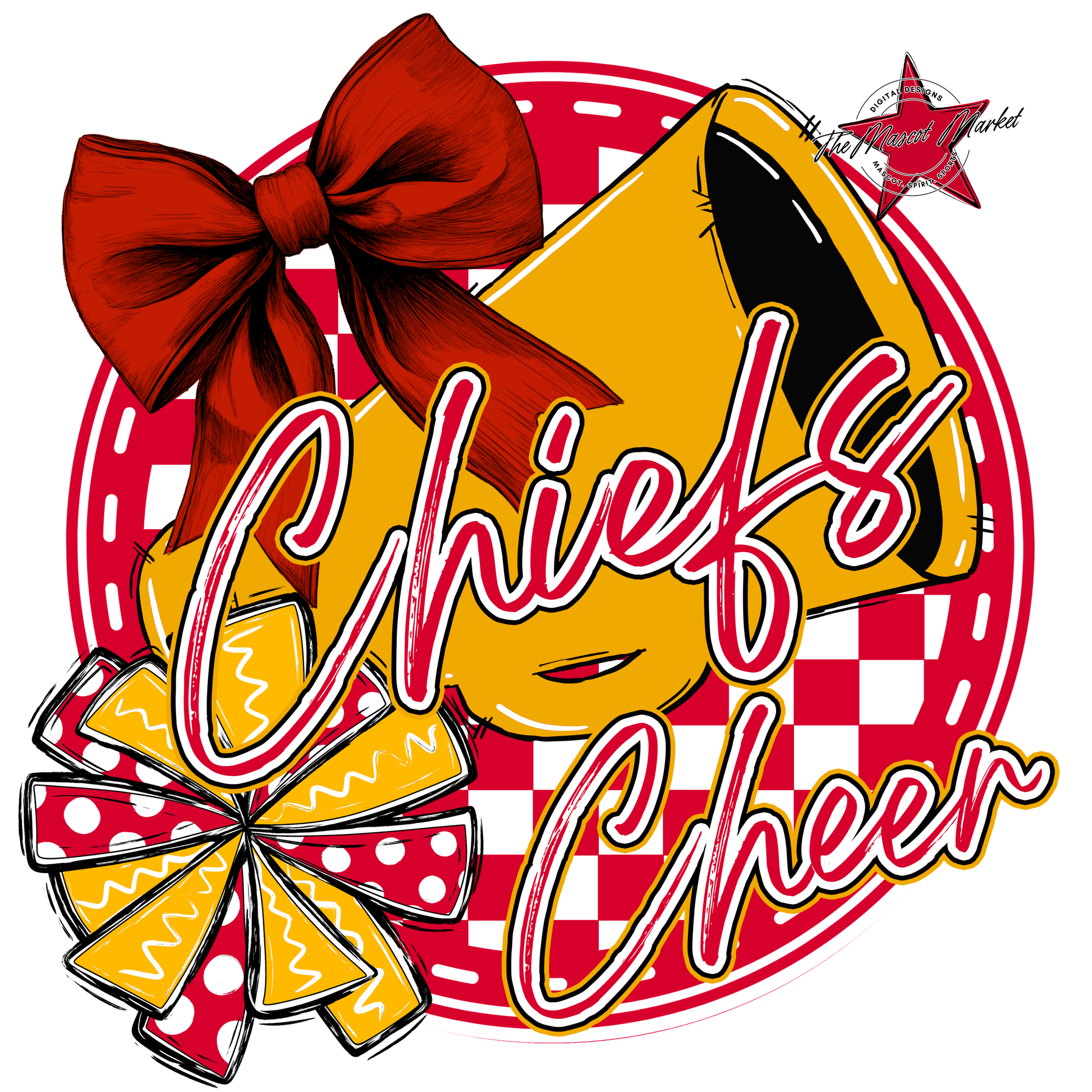 Chiefs Circle Cheer Design-Red-Yellow