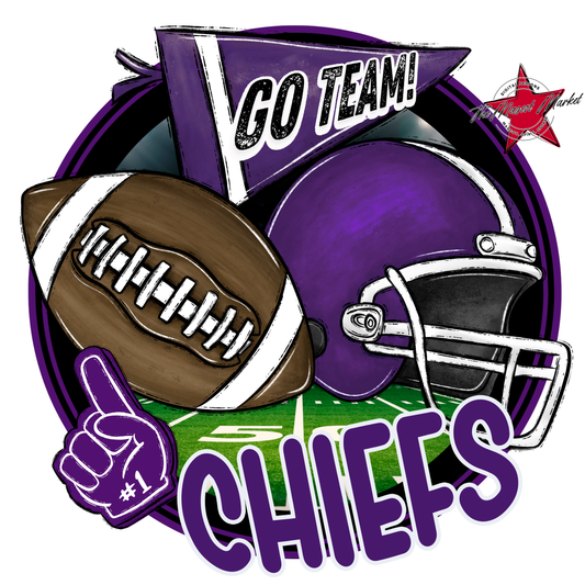 Chiefs Circle Football Design-Purple