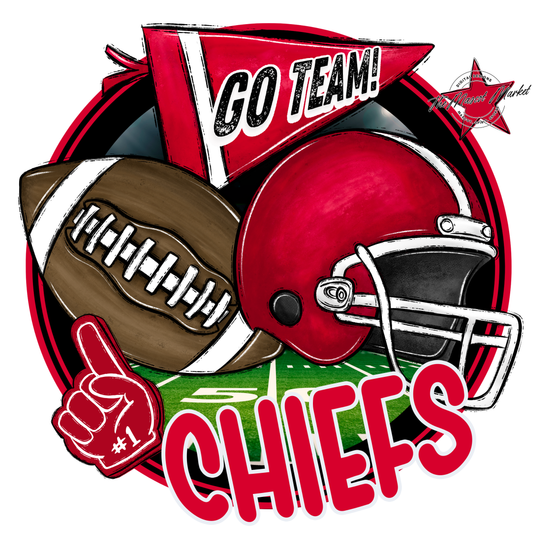 Chiefs Circle Football Design-Red