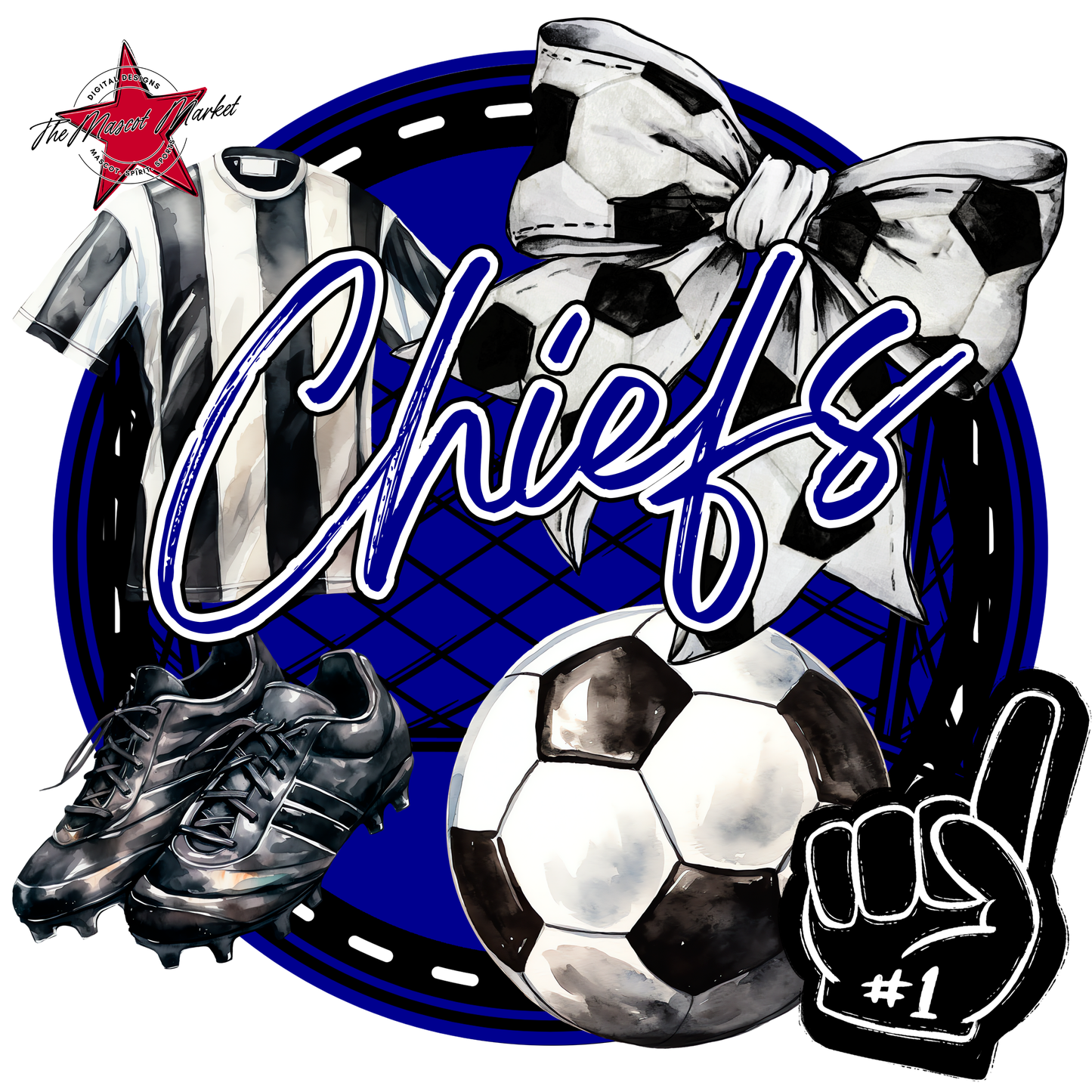 Chiefs Circle Soccer Design-Blue