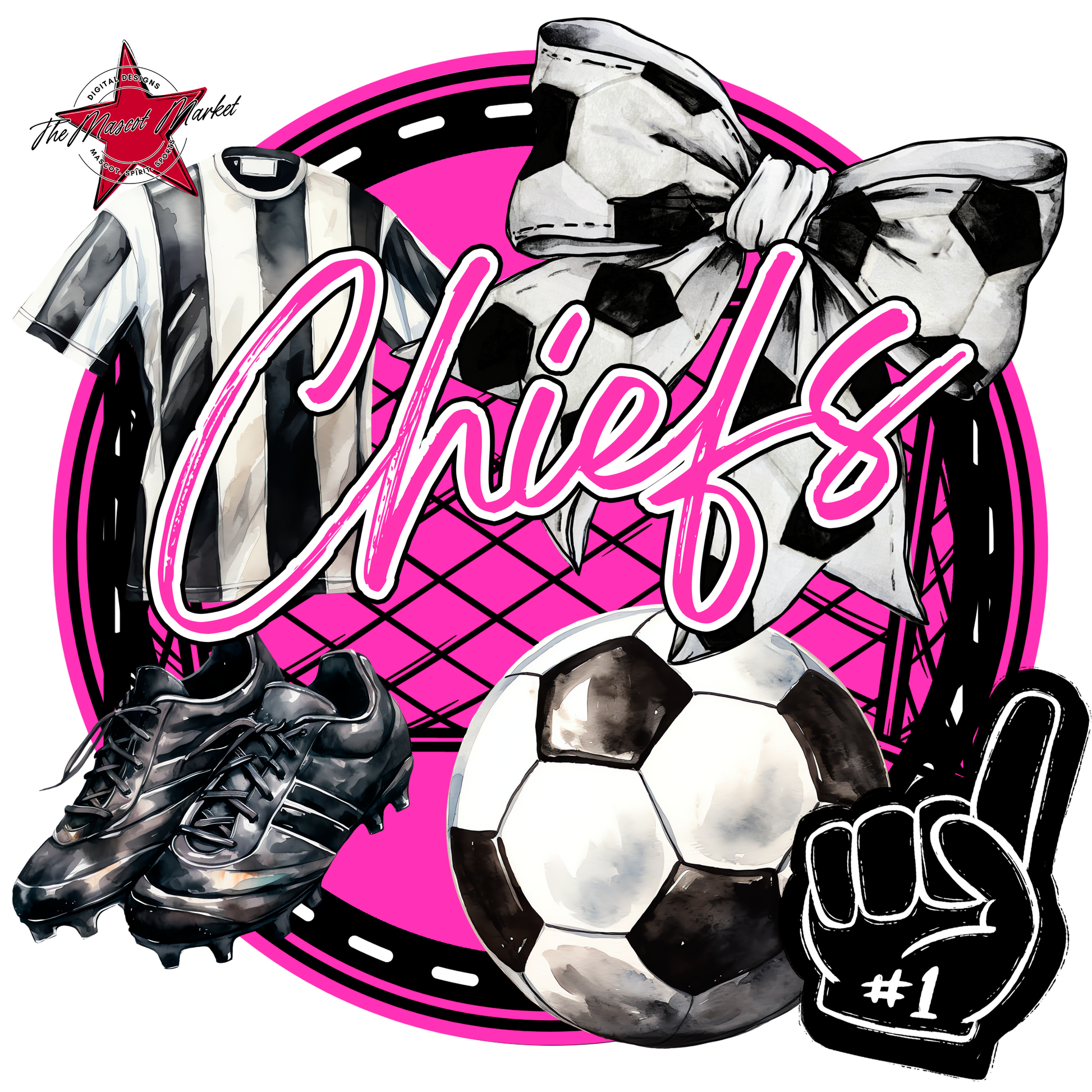 Chiefs Circle Soccer Design-Pink