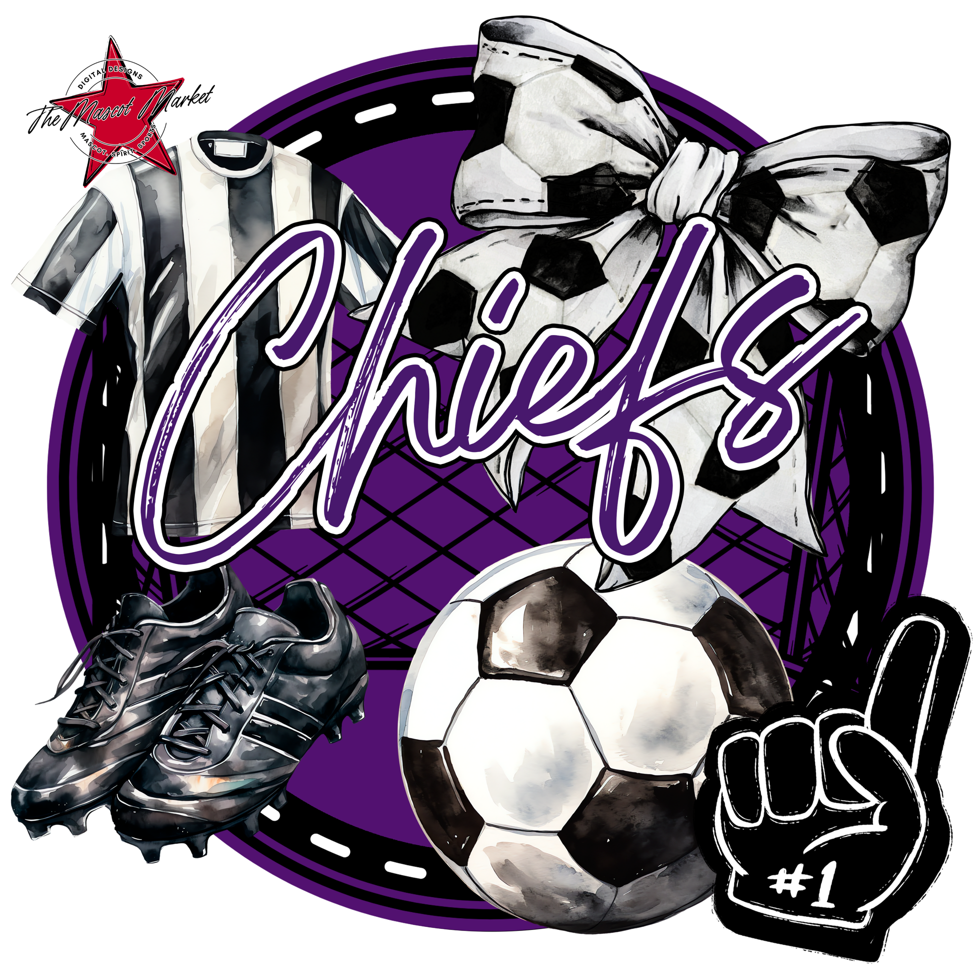Chiefs Circle Soccer Design-Purple