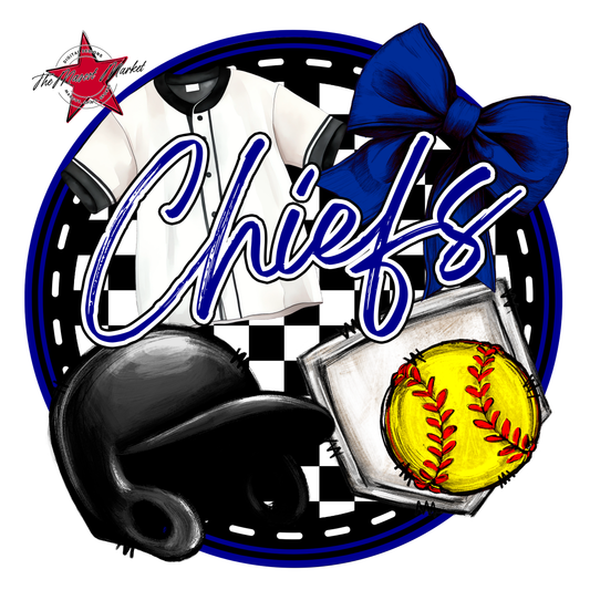 Chiefs Circle Softball Design-Blue