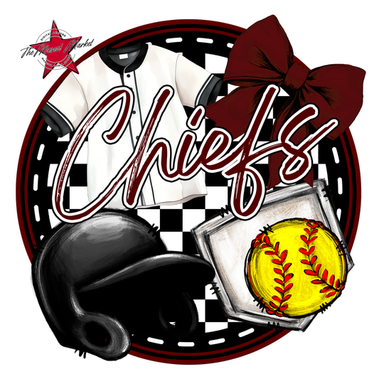 Chiefs Circle Softball Design-Maroon