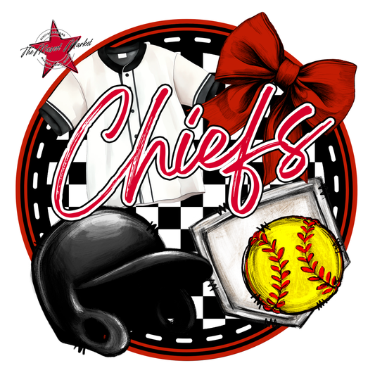 Chiefs Circle Softball Design-Red