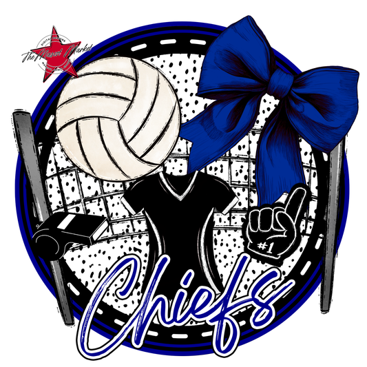 Chiefs Circle Volleyball Design-Blue