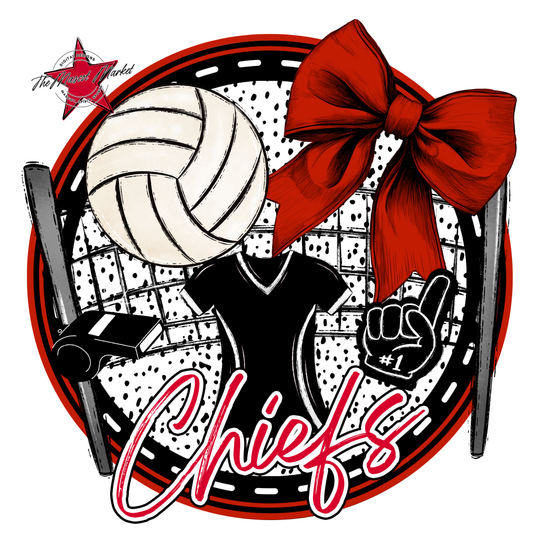 Chiefs Circle Volleyball Design-Red