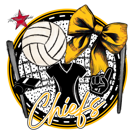 Chiefs Circle Volleyball Design-Yellow