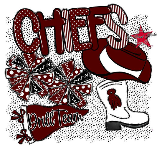 Chiefs Drillteam Spirit-Maroon