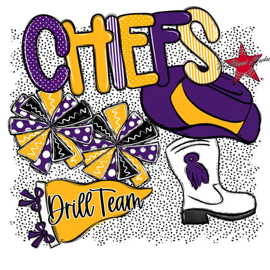 Chiefs Drillteam Spirit-Purple & Yellow