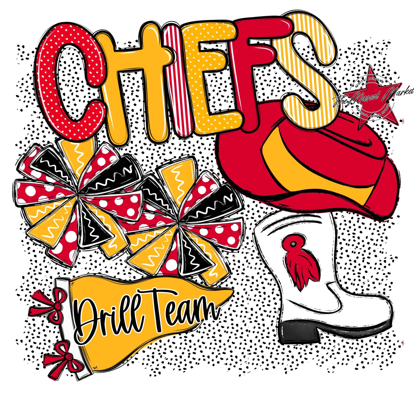 Chiefs Drillteam Spirit-Red & Yellow