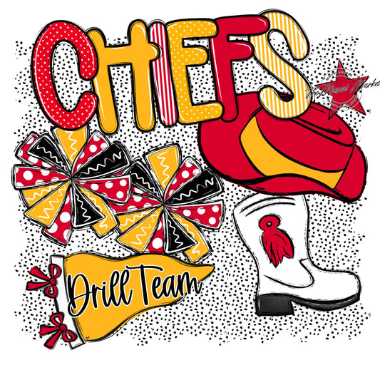 Chiefs Drillteam Spirit-Red & Yellow