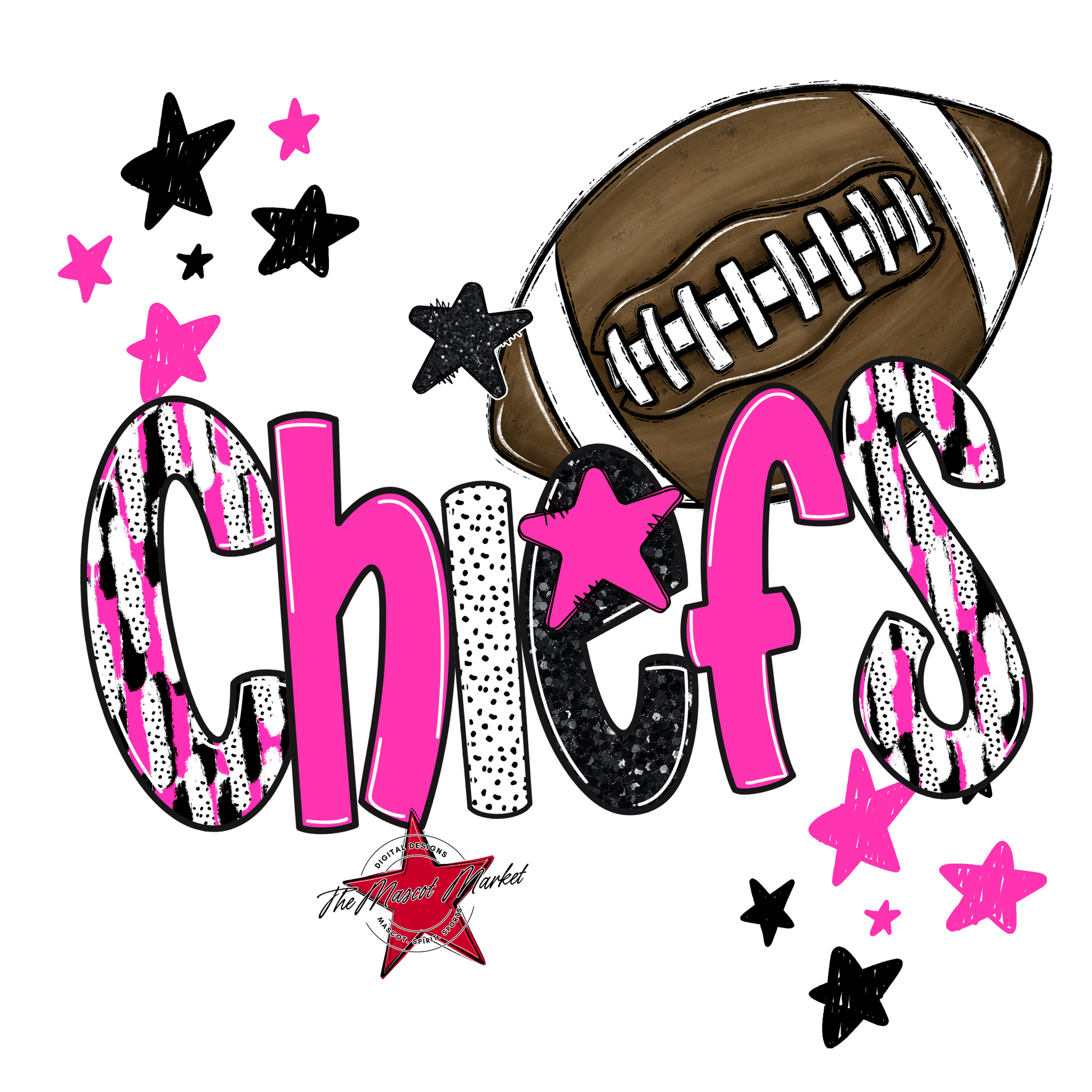 Chiefs Football Scrape-Pink