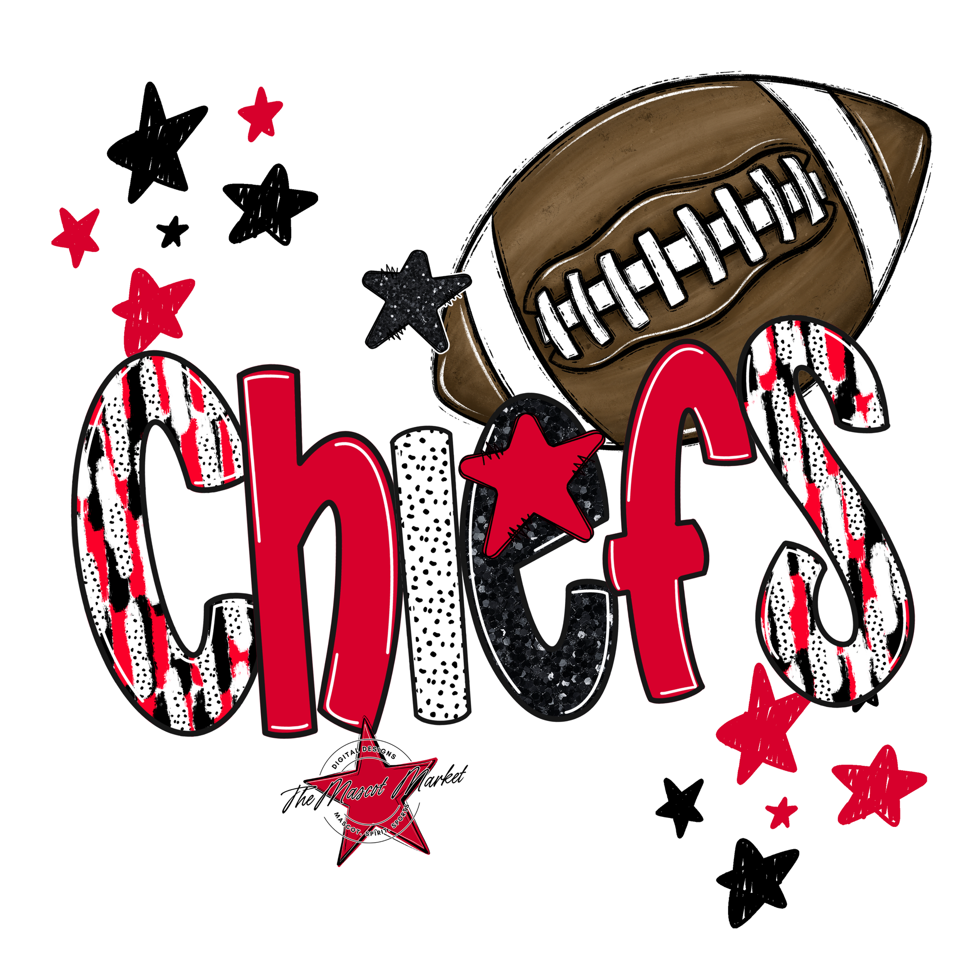 Chiefs Football Scrape-Red