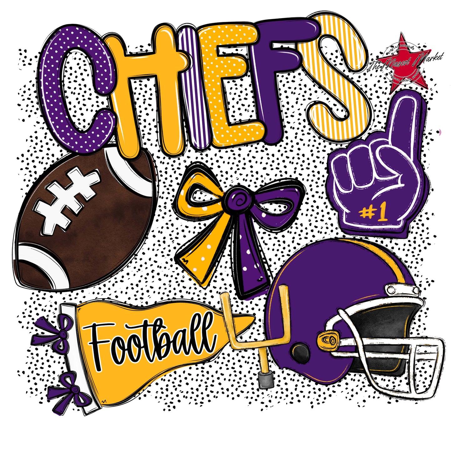 Chiefs Football Spirit-Purple & Yellow