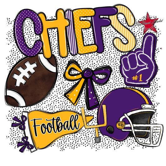 Chiefs Football Spirit-Purple & Yellow