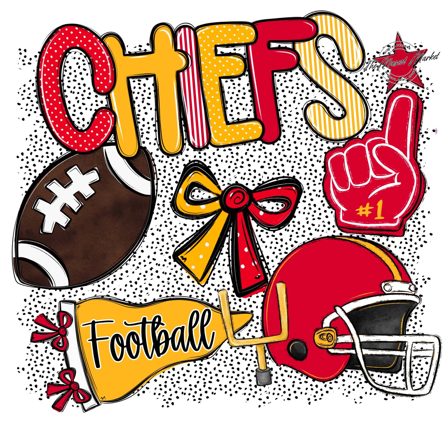 Chiefs Football Spirit-Red & Yellow