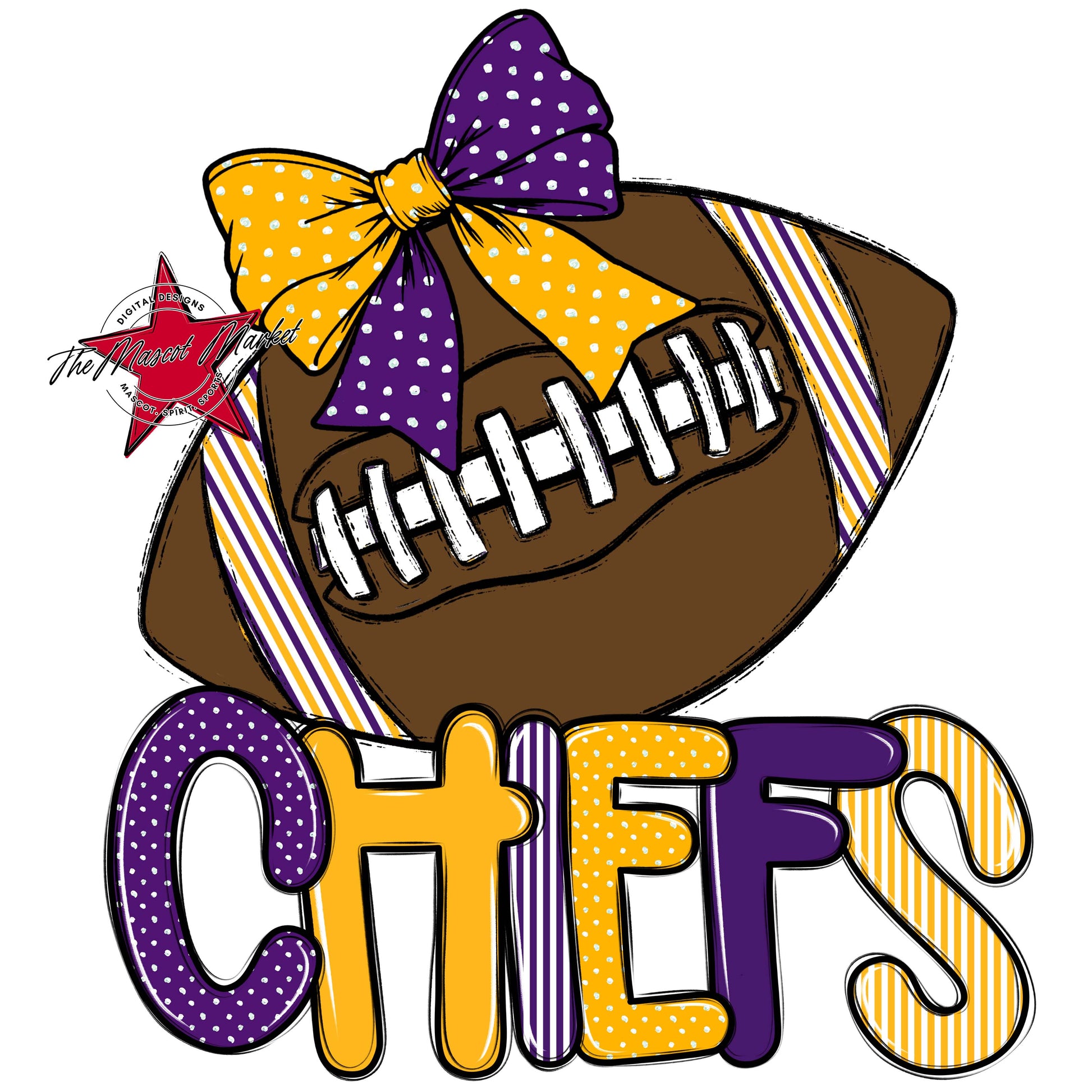 Chiefs Football Spirit Design-Purple & Yellow