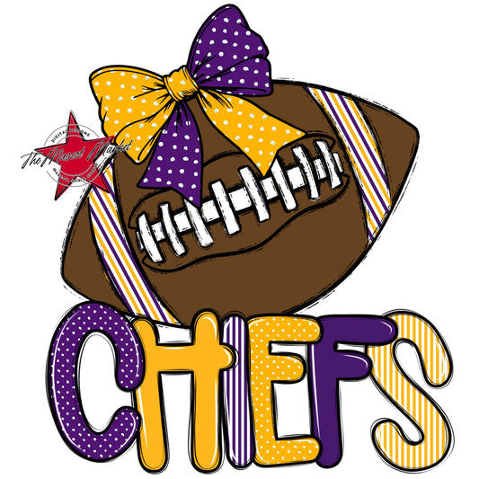 Chiefs Football Spirit Design-Purple & Yellow