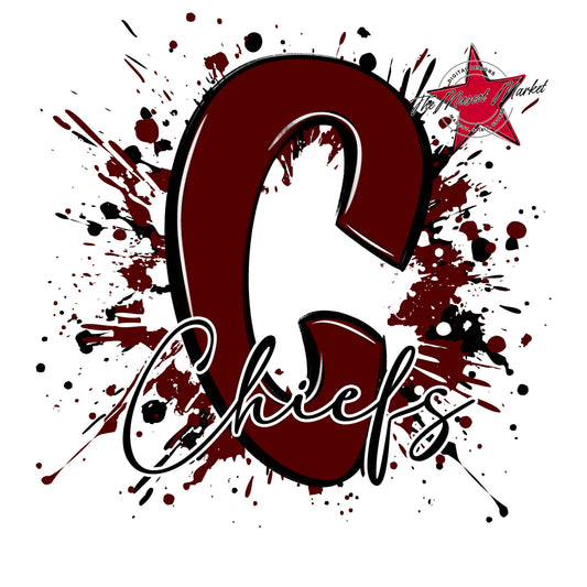 Chiefs Mascot Splatter-Maroon