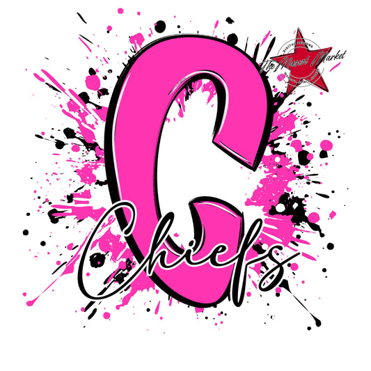 Chiefs Mascot Splatter-Pink