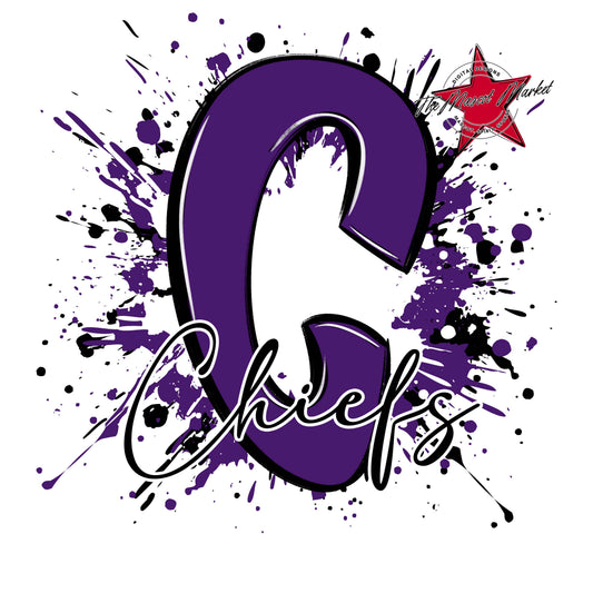 Chiefs Mascot Splatter-Purple