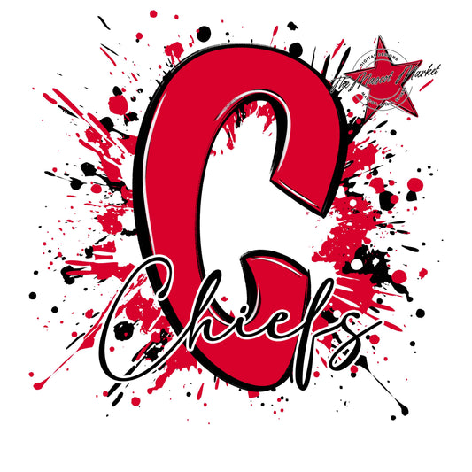 Chiefs Mascot Splatter-Red