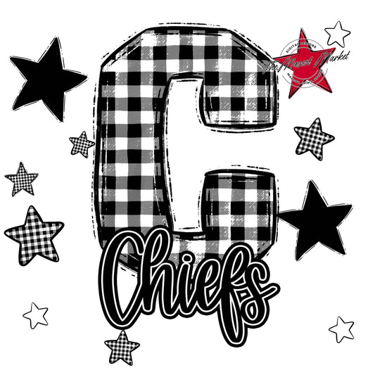 Chiefs Plaid Star Design-Black
