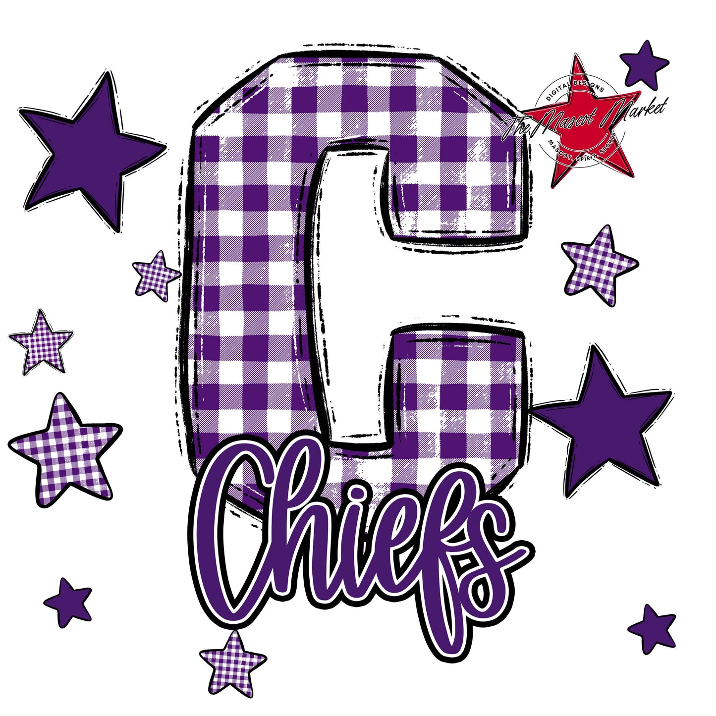 Chiefs Plaid Star Design-Purple