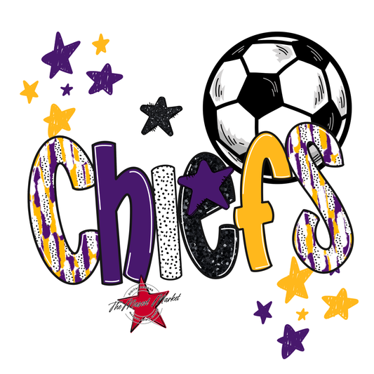 Chiefs Soccer Scrape-Purple-Yellow