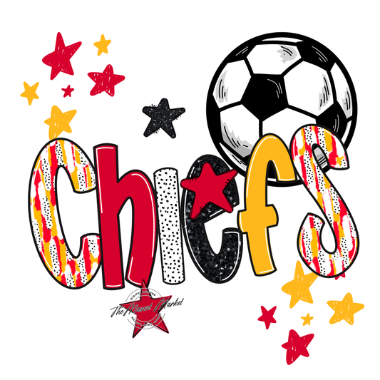 Chiefs Soccer Scrape-Red-Yellow