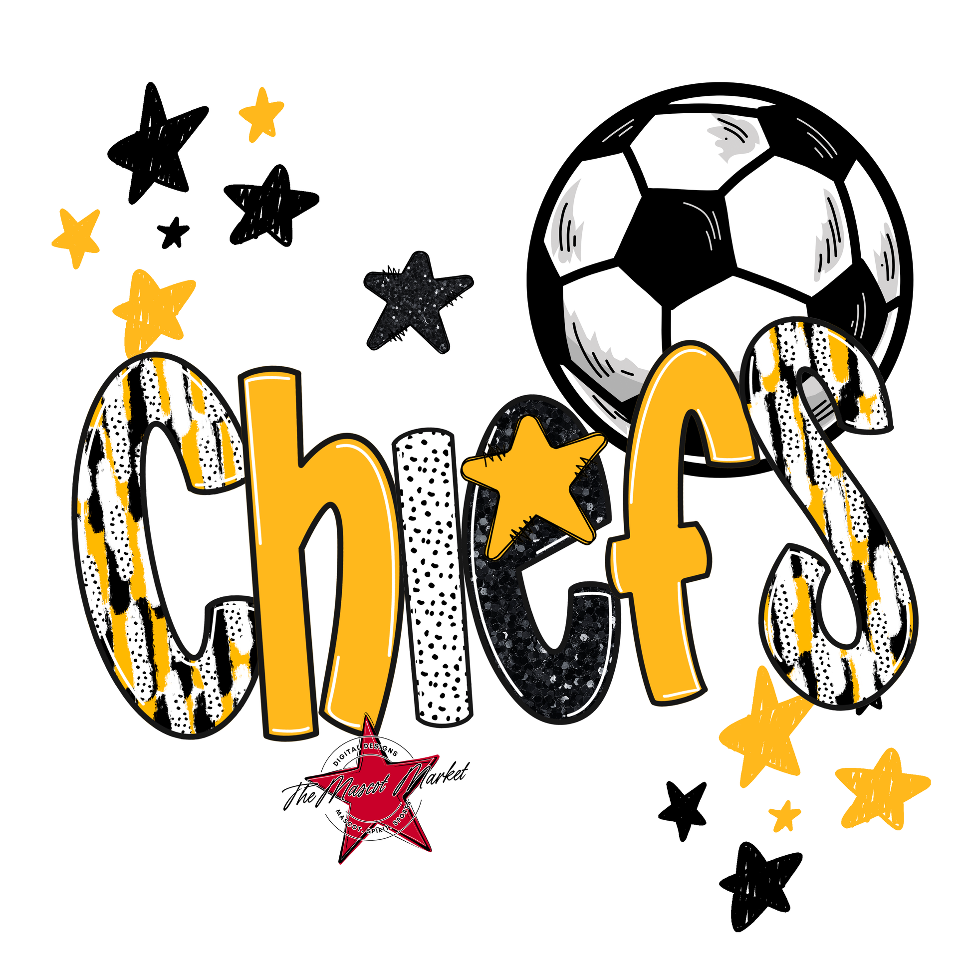 Chiefs Soccer Scrape-Yellow