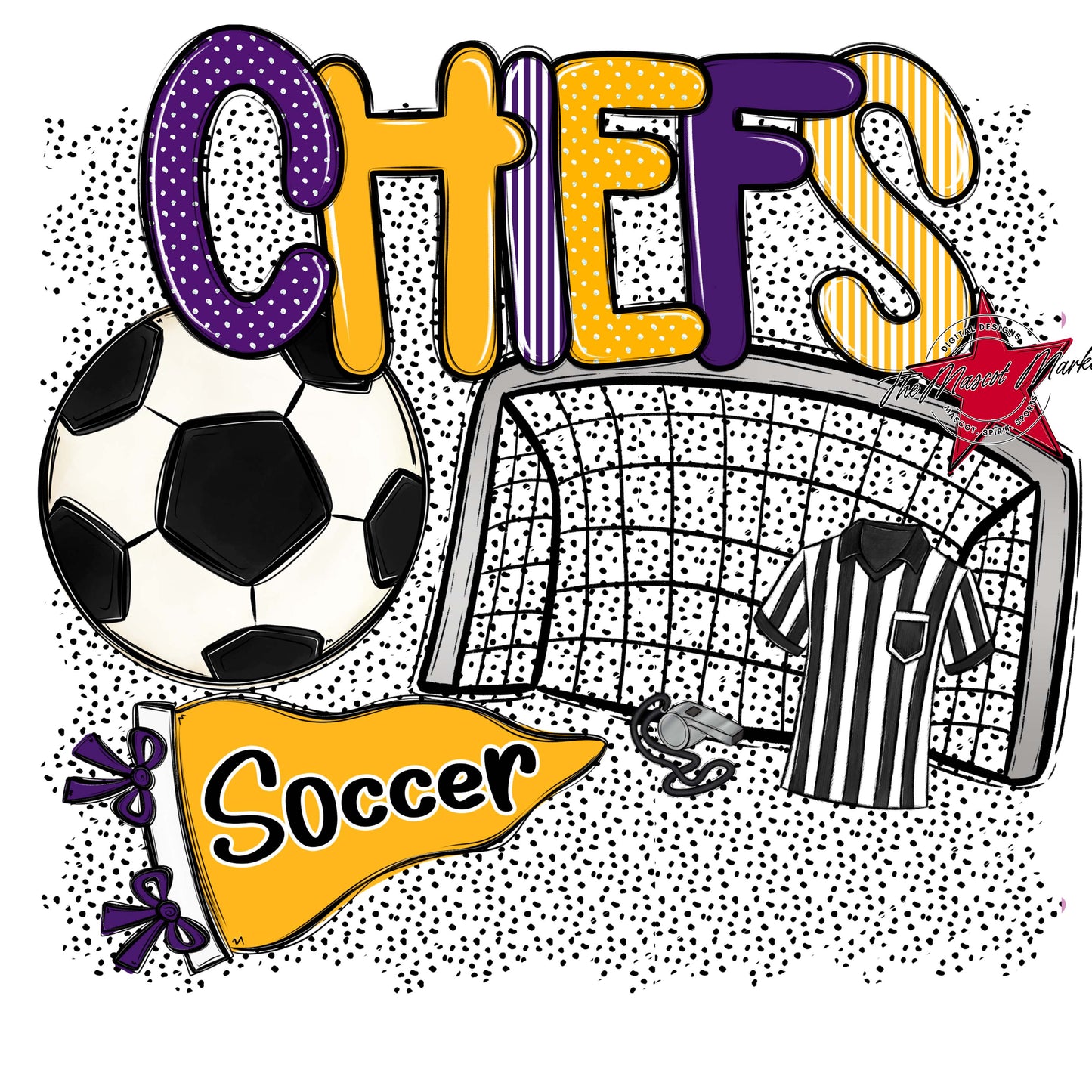 Chiefs Soccer Spirit-Purple & Yellow