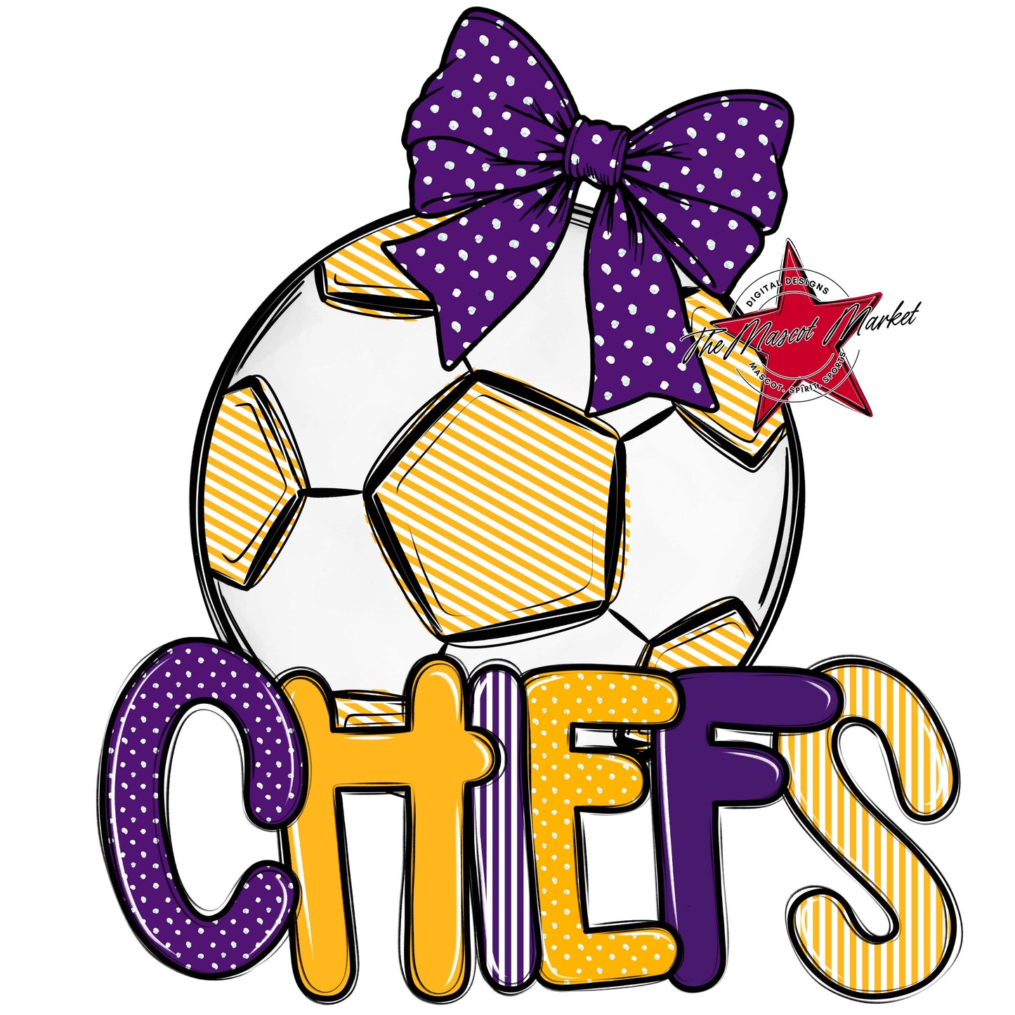 Chiefs Soccer Spirit Design-Purple & Yellow