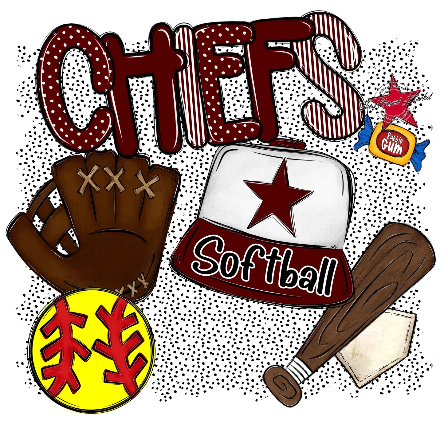 Chiefs Softball Spirit-Maroon