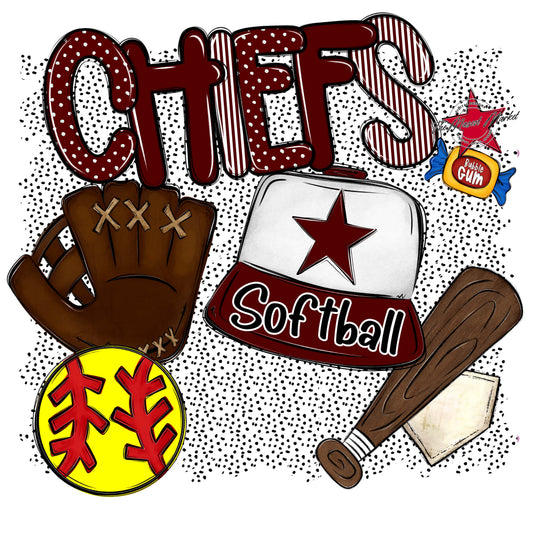 Chiefs Softball Spirit-Maroon