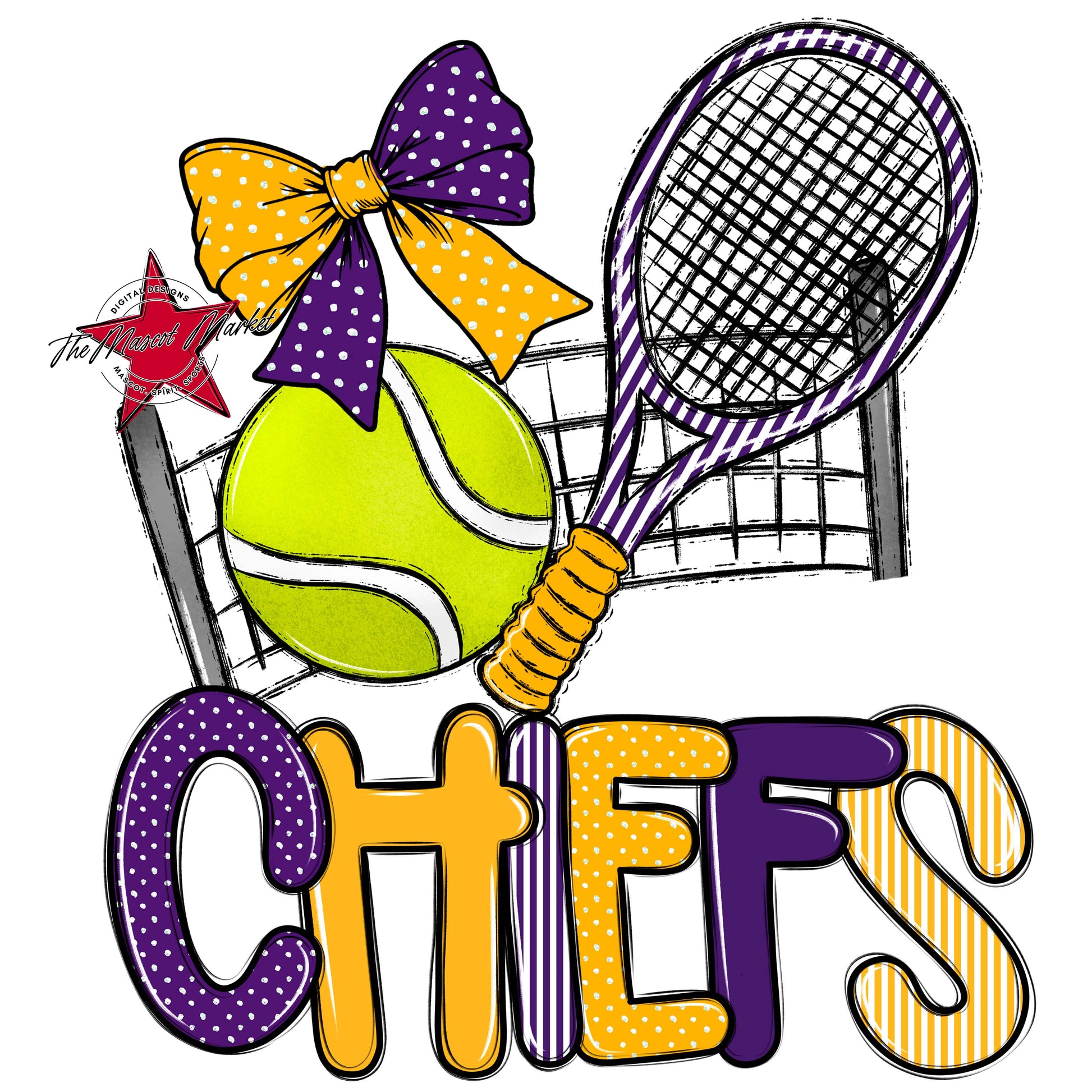 Chiefs Tennis Spirit Design-Purple & Yellow