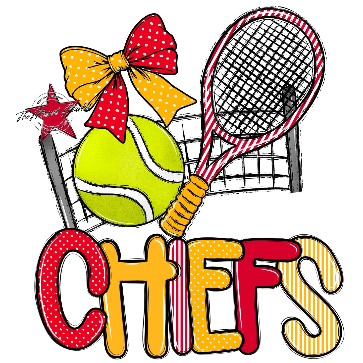 Chiefs Tennis Spirit Design-Red & Yellow