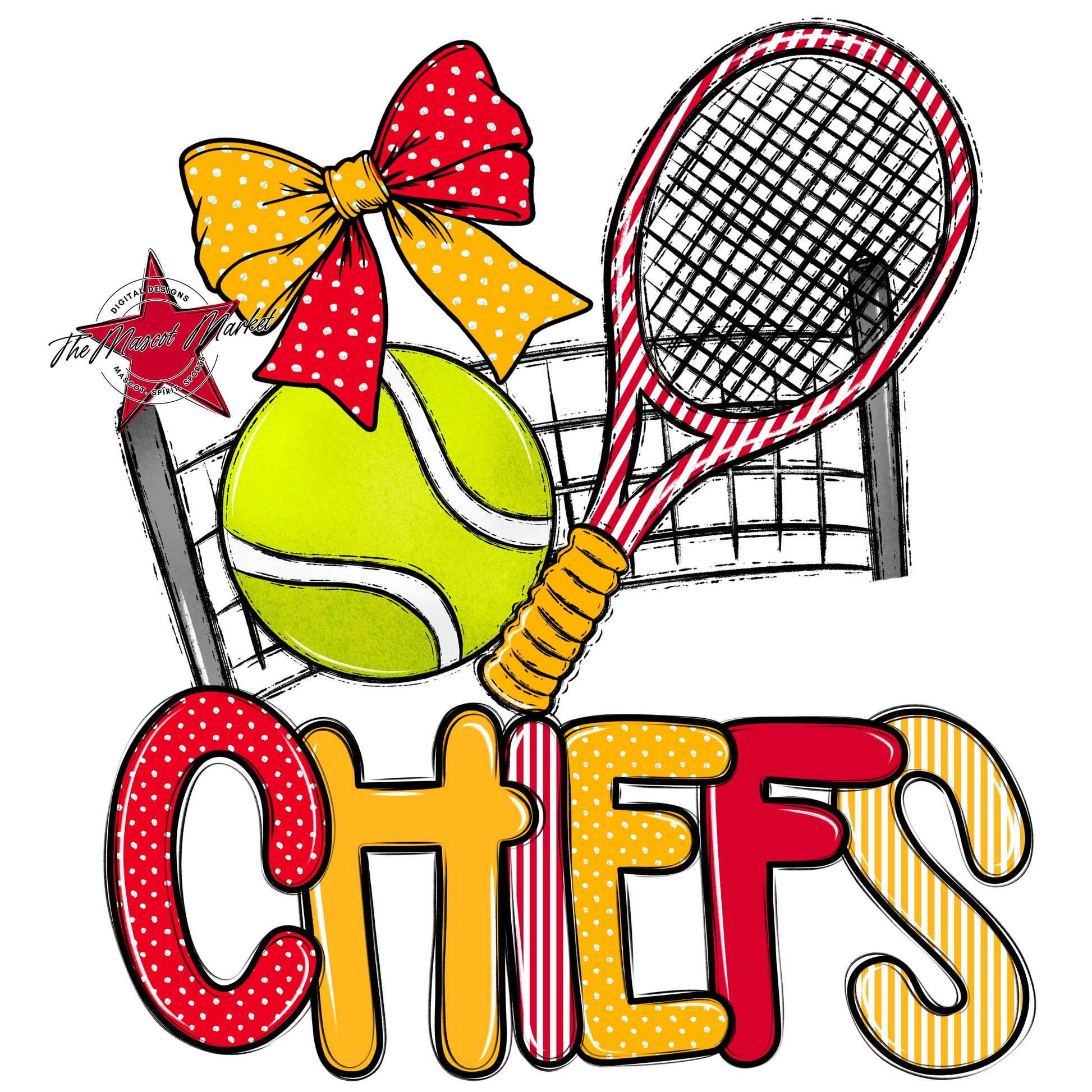 Chiefs Tennis Spirit Design-Red & Yellow