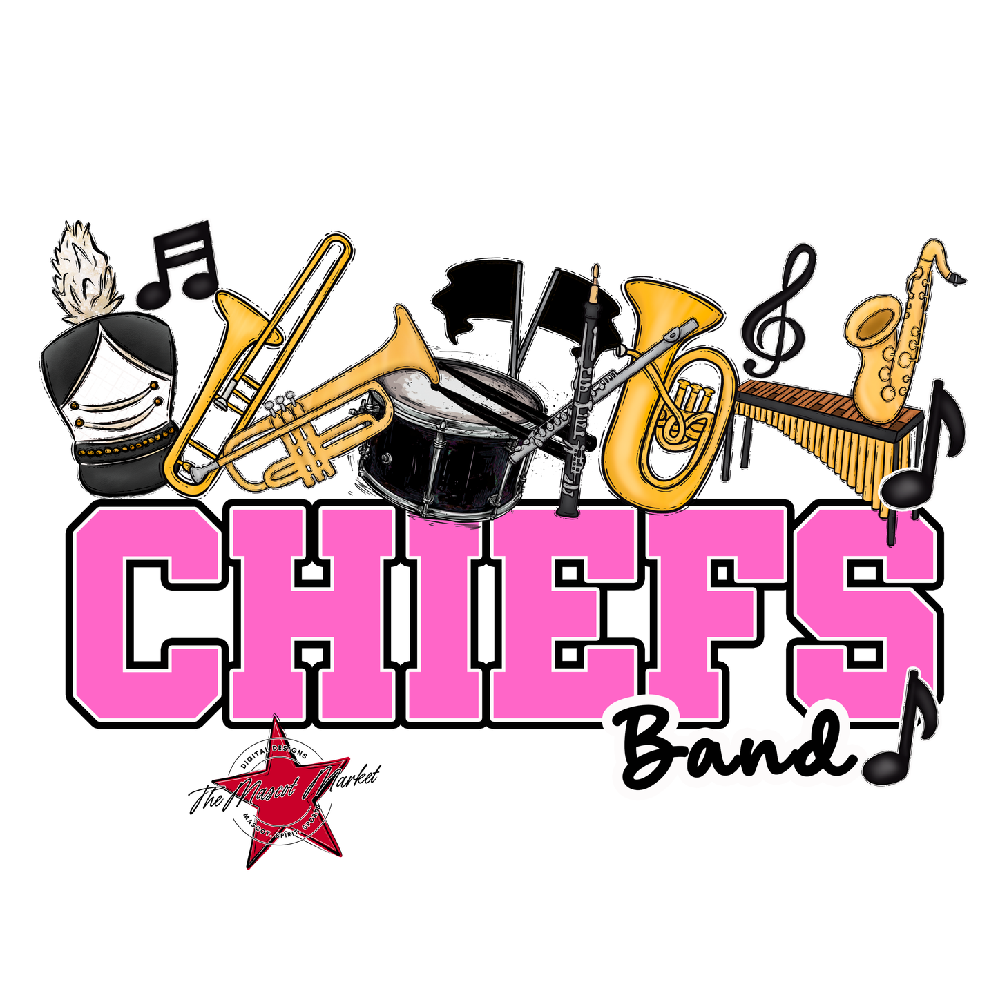 Chiefs Varsity Band-Baby Pink