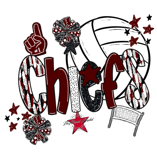 Chiefs Volleyball Scrape-Maroon