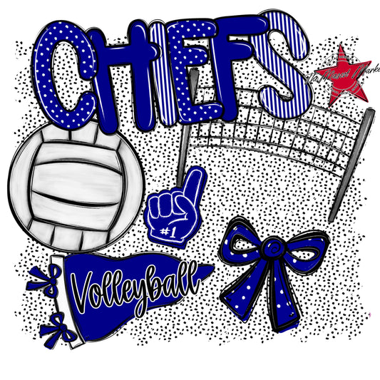 Chiefs Volleyball Spirit-Blue