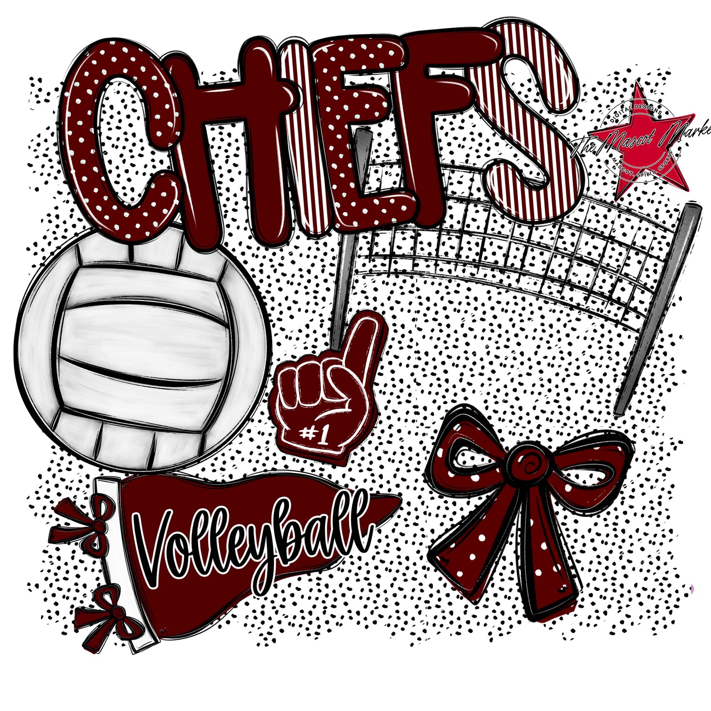 Chiefs Volleyball Spirit-Maroon