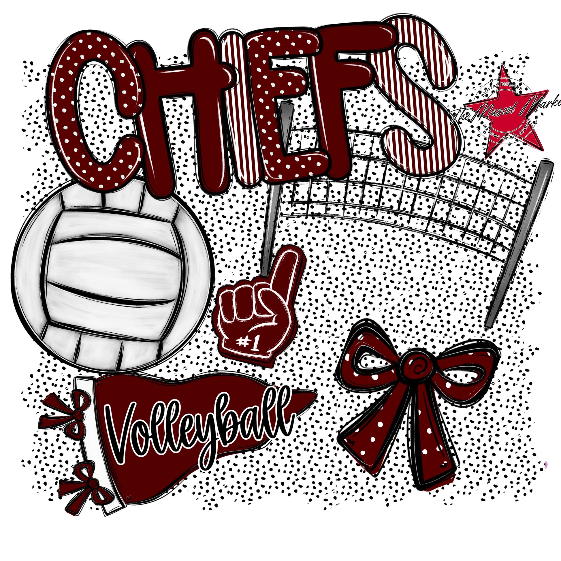 Chiefs Volleyball Spirit-Maroon